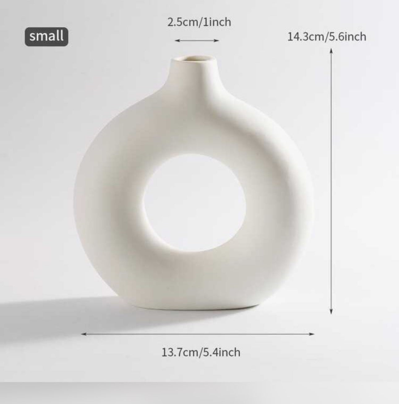 White Ceramic Circle Vase