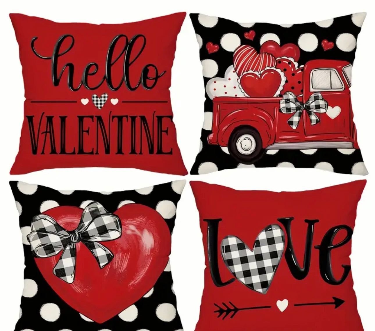 4pc Valentine’s Cushion Covers