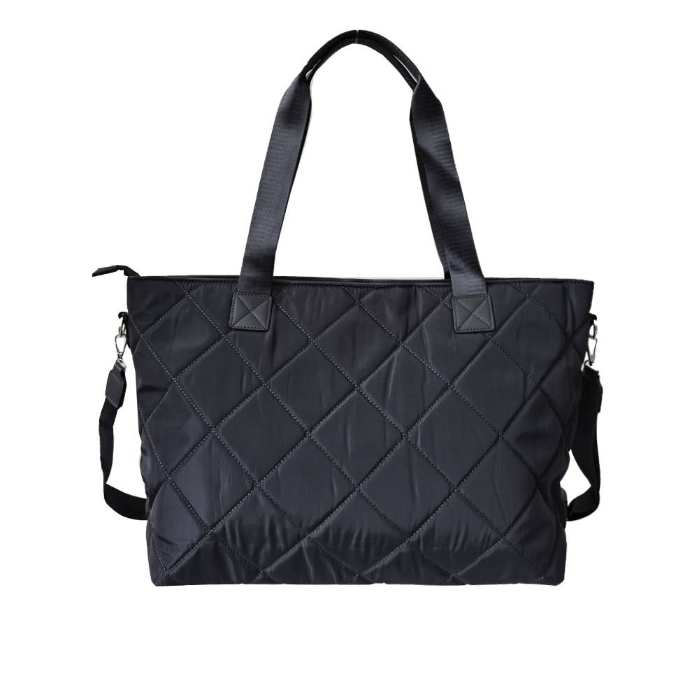Large Stylish Padded Nylon Tote Bag
