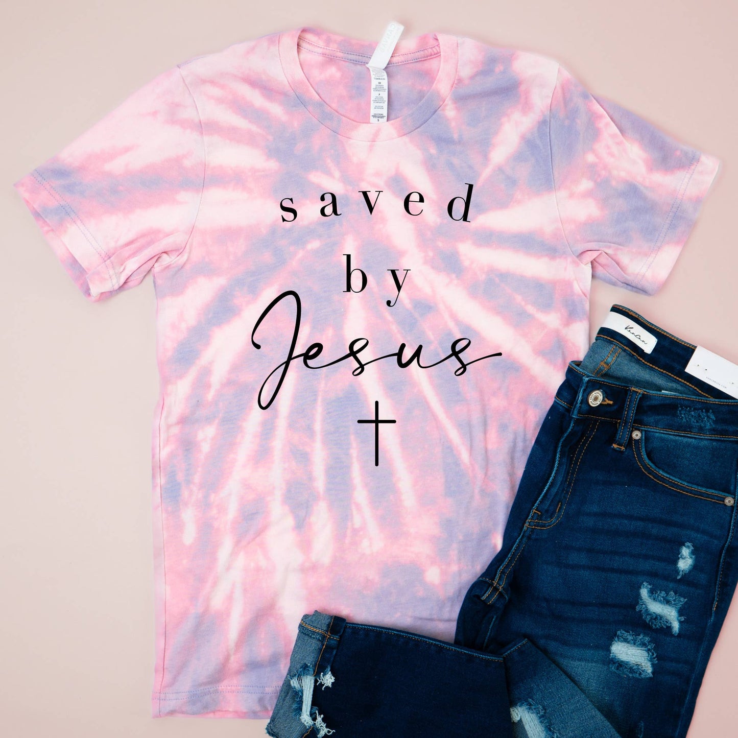 Saved By Jesus Bleached Tee