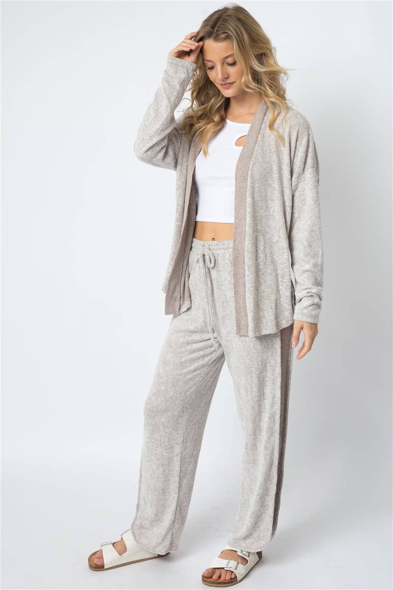 Lounge Long Sleeve Cardigan & Wide Leg Pant Set