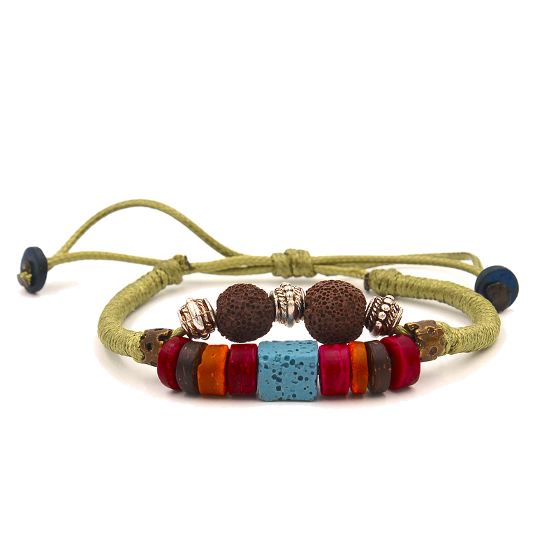 Lava Bracelet - Wood Beads