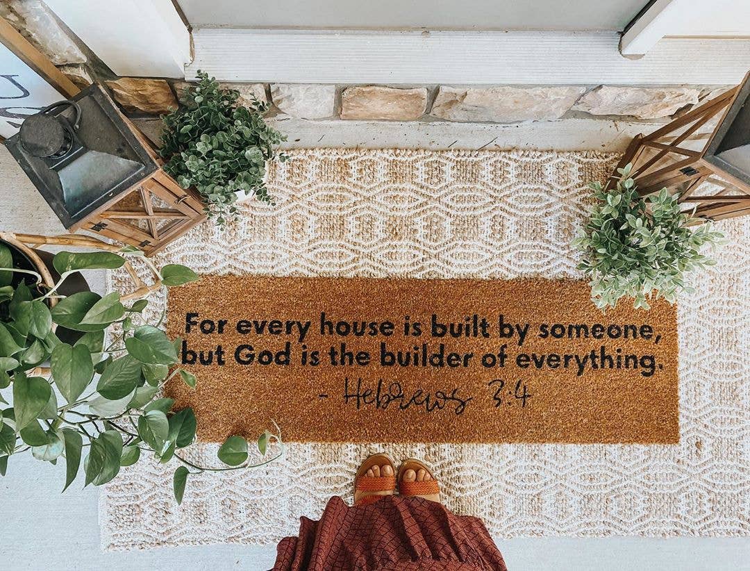 XL Doormat - Hebrews 3:4 (New Length)