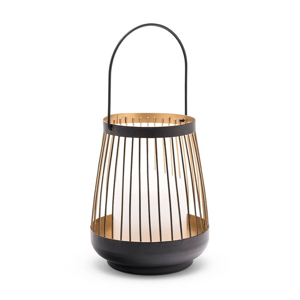 Wire Hanging Lantern - Black & Gold