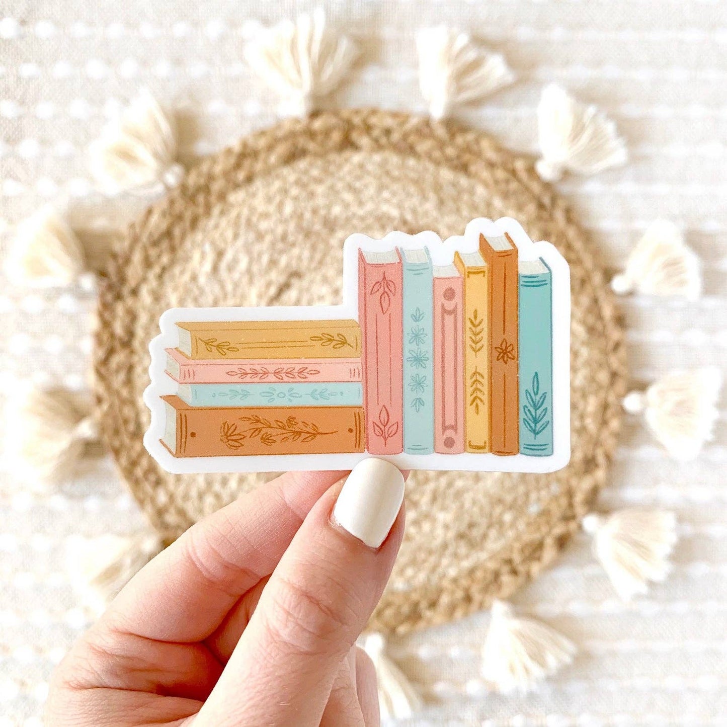 Stack of Books 3x2 in. Vinyl Sticker