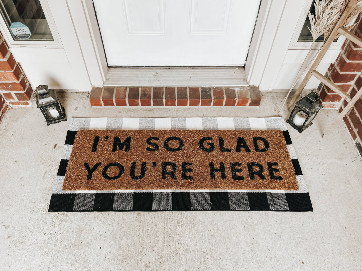 XL Doormat - I'm so glad you're here (New Length)