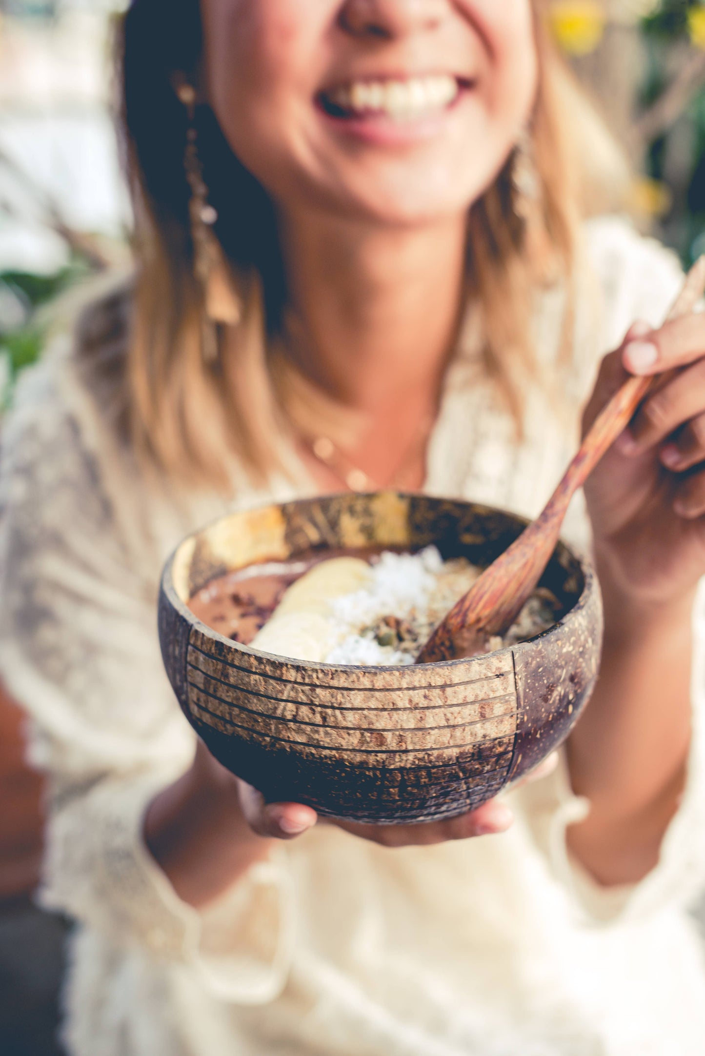 Coconut Bowls - Eco-friendly wooden coconut bowl & spoon