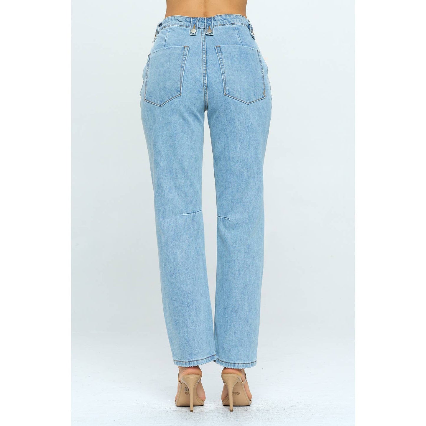 OPEN PACK Rope Em In High Rise Straight Leg Mom Jean