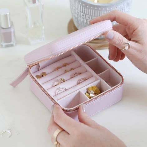 Vegan Leather Travel Jewelry Box