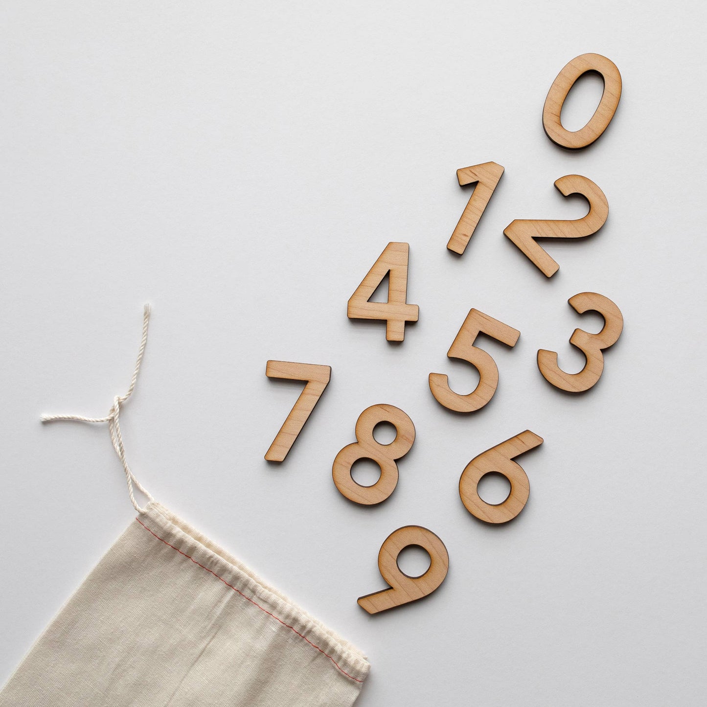 Wooden Number Set • Numerals & Math Equation Signs, Maple