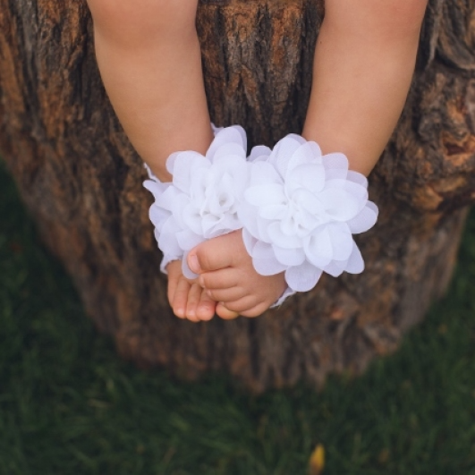 Original ToeBlooms Handmade Heirloom Barefoot Baby Sandals