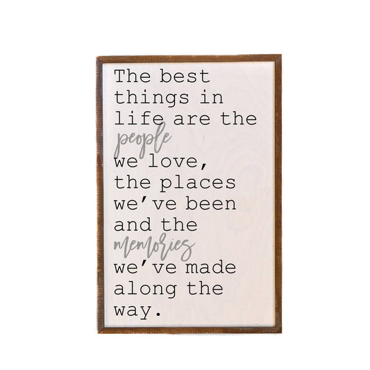 The Best Things In Life Wooden Wall Hanging