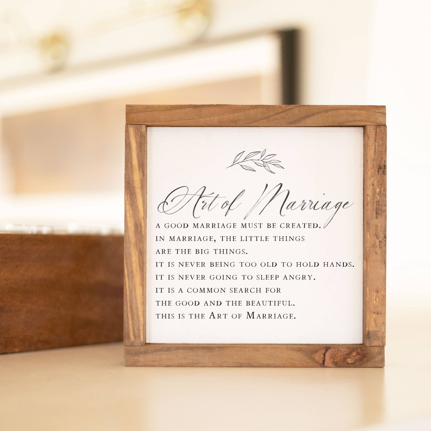 Wedding Decor, Art Of Marriage, Wooden Framed Sign