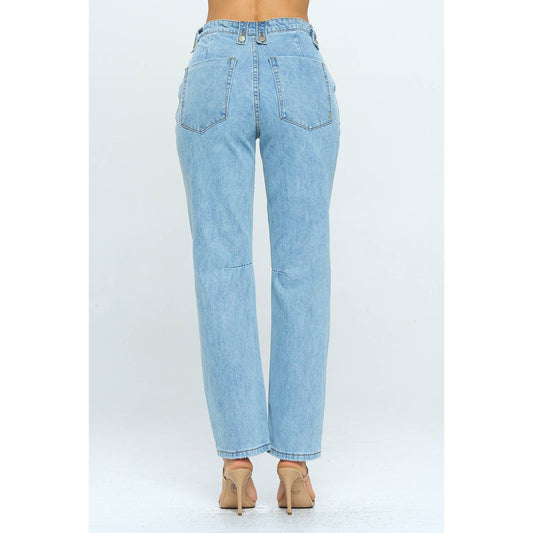 OPEN PACK Rope Em In High Rise Straight Leg Mom Jean