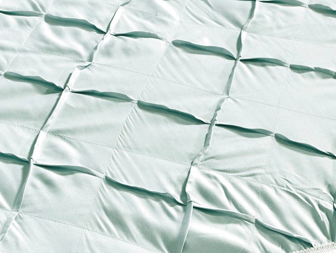 Ultra Soft Ruffle Baby Blue Pleated Comforter - 7 Piece Set