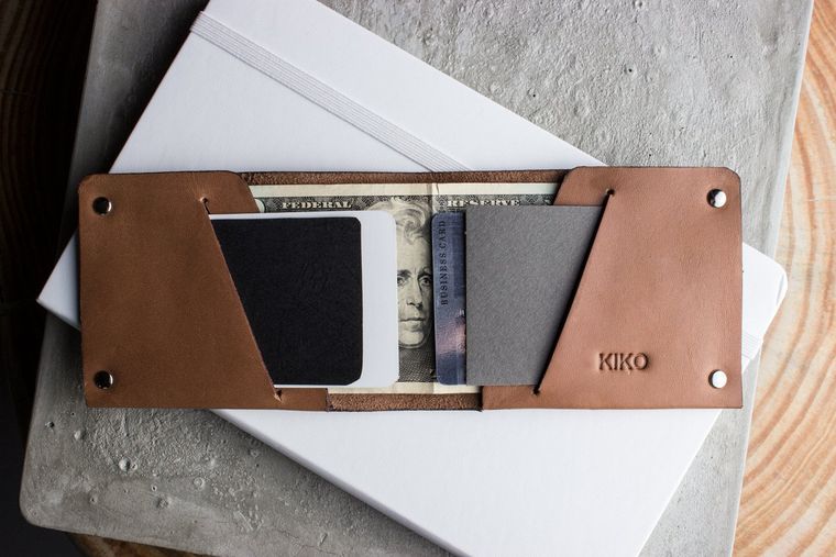 Unstitched Leather Billfold Wallet