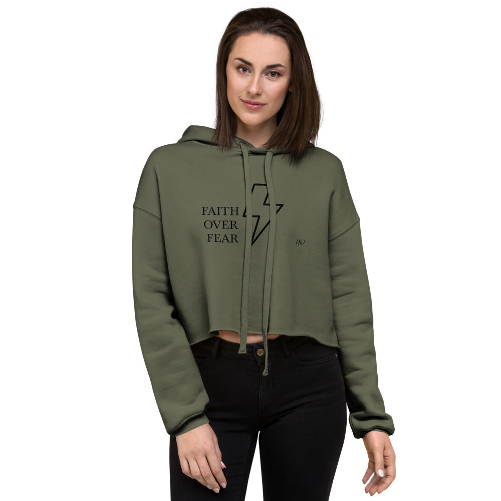 Cropped Hoodie Faith Over Fear Superpower